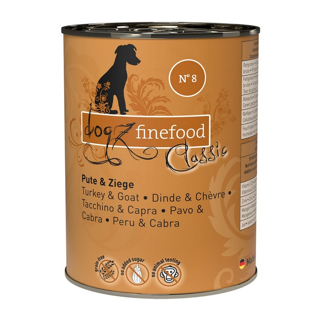 Dogz Finefood Classic N.08 Indyk i koza puszka 400g