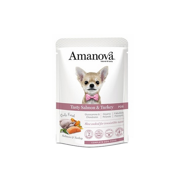 Amanova Dog Adult Tasty Salmon & Turkey - łosoś i indyk saszetka 300g [P06]