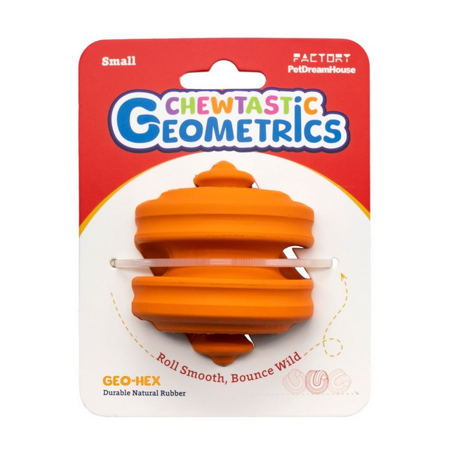 PetDreamHouse Zabawka gumowa Geo-Hex pomarańczowa
