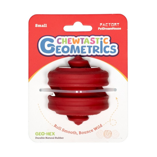 PetDreamHouse Zabawka gumowa Geo-Hex czerwona