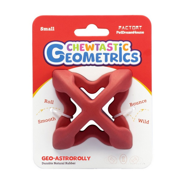 PetDreamHouse Zabawka gumowa Geo-Astro Rolly czerwona