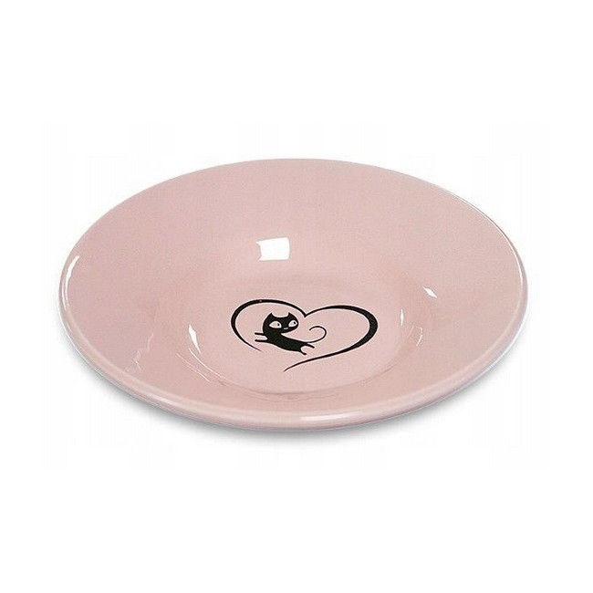 Yarro/Moderna Miska ceramiczna dla kota z serduszkiem różowa [Y2751]