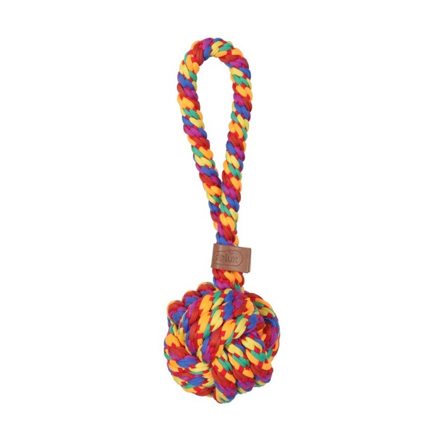 Zolux Zabawka dla psa szarpak piłka sznur Rainbow 9,5cm