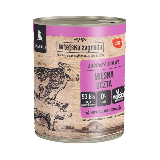 Wiejska Zagroda Mięsna uczta Puppy puszka 800g