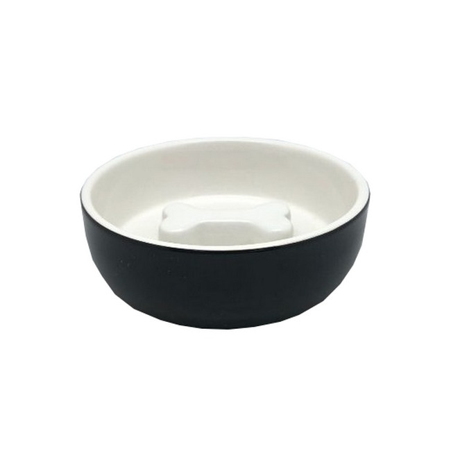 Yarro/Moderna Miska ceramiczna dla psa Slow Food Kostka czarna [Y2762]
