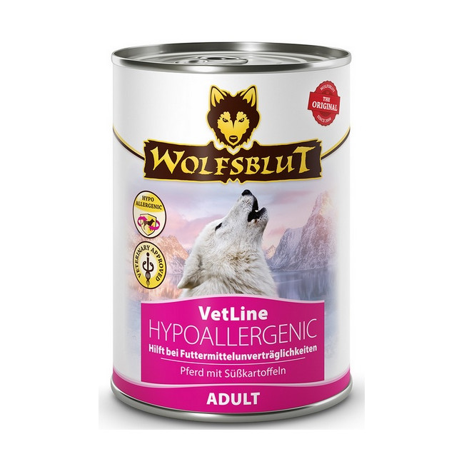 Wolfsblut Dog VetLine Hypoallergenic - konina i bataty puszka 395g
