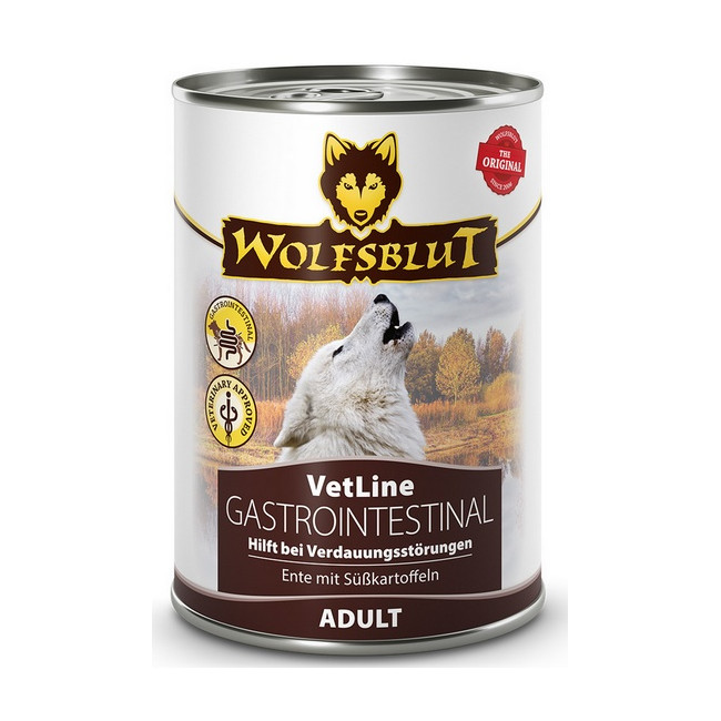 Wolfsblut Dog VetLine Gastrointestinal - kaczka i bataty puszka 395g