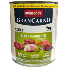 Animonda GranCarno Original Adult Rind Kaninchen Krautern Wołowina + Królik z Ziołami puszka 800g