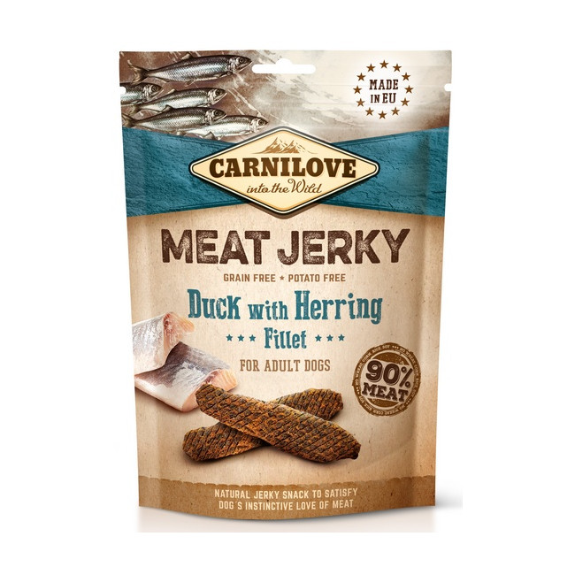 Carnilove Dog Jerky Duck & Herring Fillet - kaczka i filet ze śledzia 100g