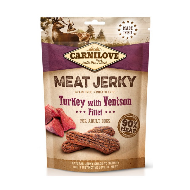 Carnilove Dog Jerky Turkey & Venison Fillet - indyk i filet z dziczyzny 100g