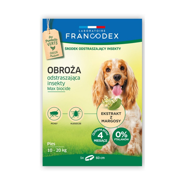 Francodex Obroża odstraszająca insekty średnie psy 10-20kg 60cm [FR179172]