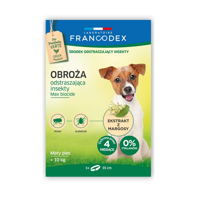Francodex Obroża odstraszająca insekty małe psy do 10kg 35cm [FR179171]