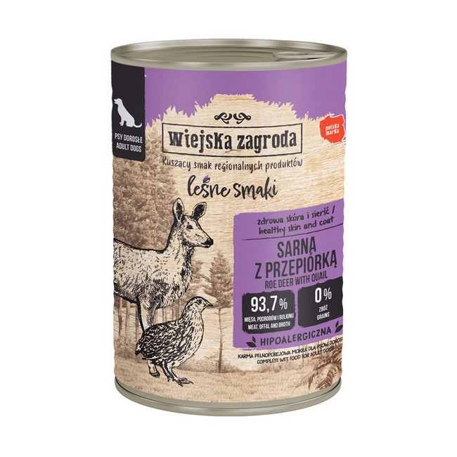 Wiejska Zagroda Leśne Smaki Sarna z przepiórką puszka 400g