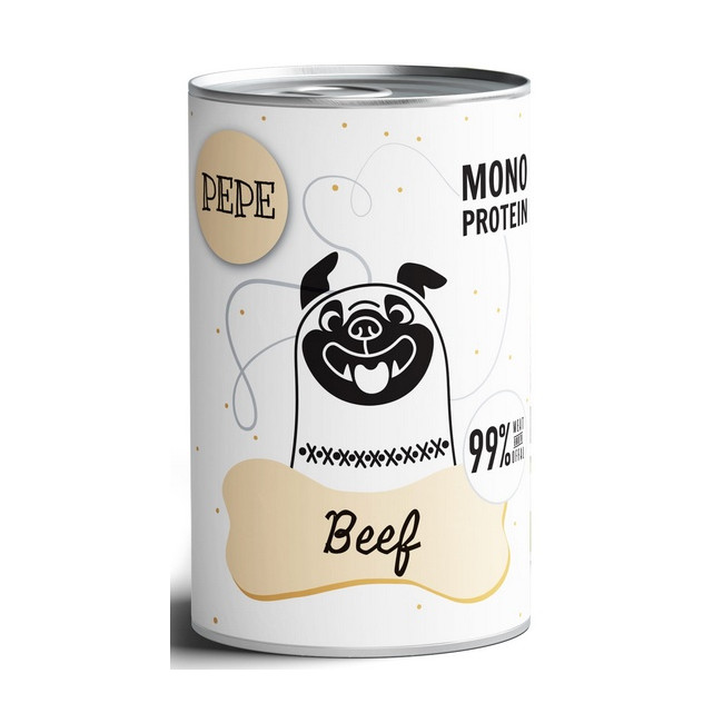 Paka Zwierzaka PEPE Beef (wołowina) puszka 400g