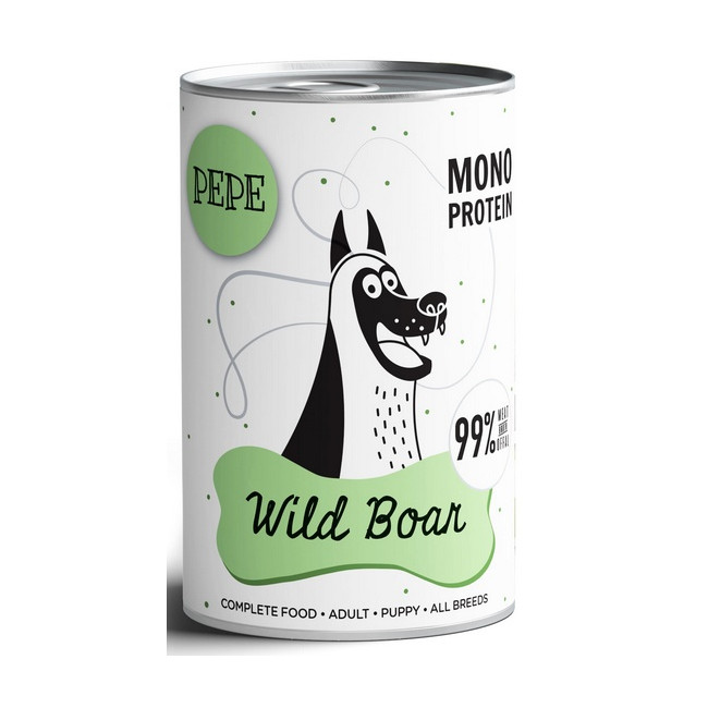 Paka Zwierzaka PEPE Wild Boar (dzik) puszka 400g