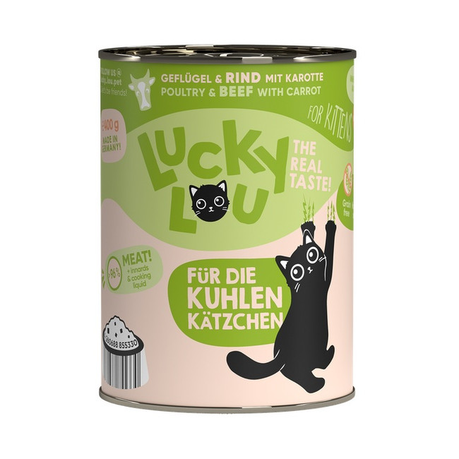 Lucky Lou Lifestage Kitten Drób i wołowina puszka 400g
