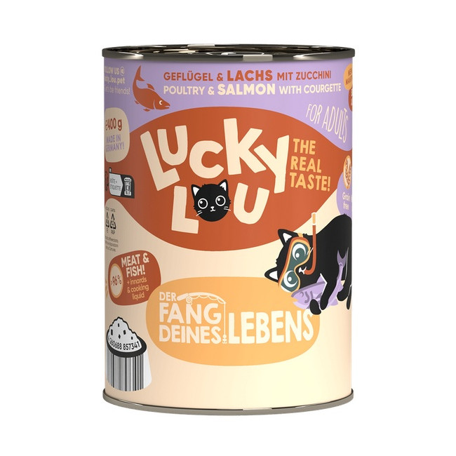 Lucky Lou Lifestage Adult Drób i łosoś puszka 400g