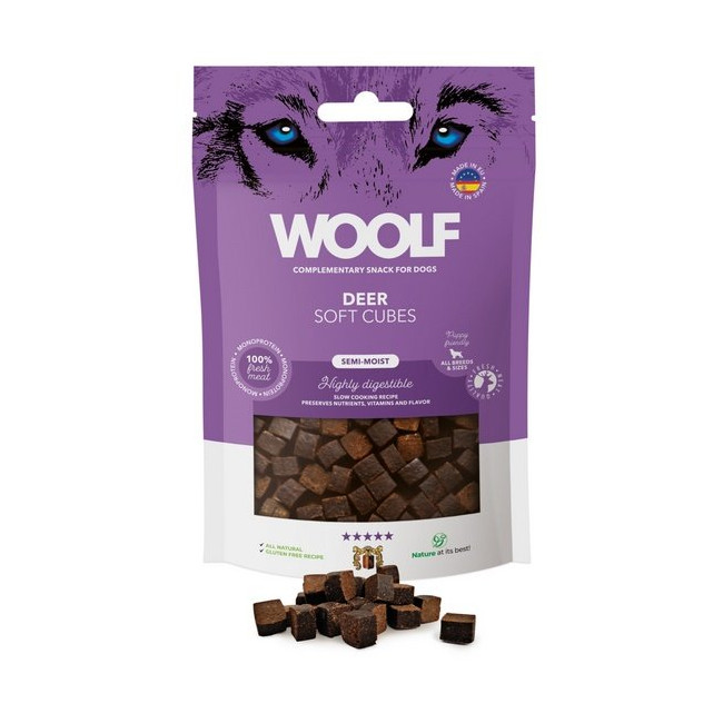 Woolf Soft Cubes Monoprotein Deer 100g