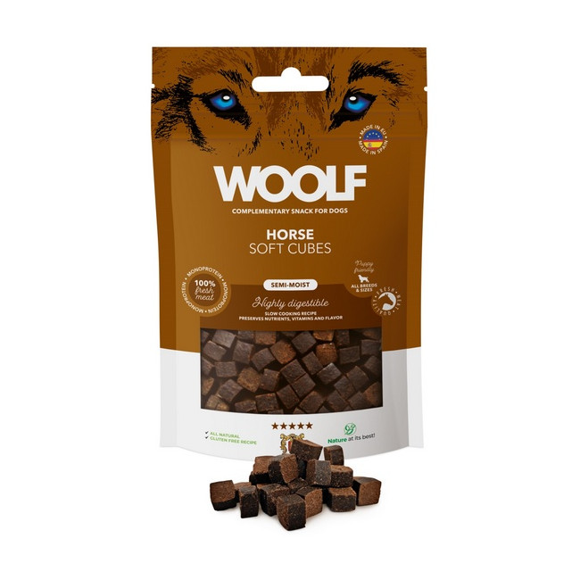 Woolf Soft Cubes Monoprotein Horse 100g