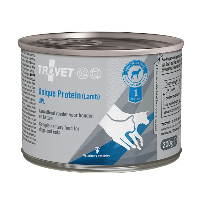 Trovet Unique Protein UPL Jagnięcina dla psa i kota puszka 200g