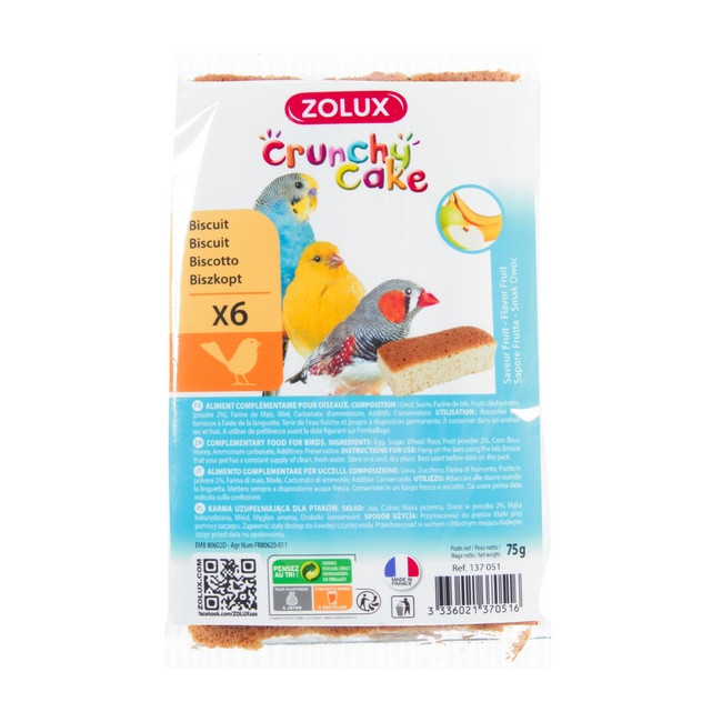 Zolux Crunchy Cake jabłko/banan 6szt