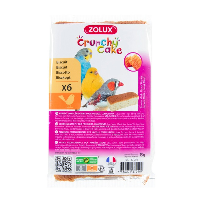 Zolux Crunchy Cake miód 6szt