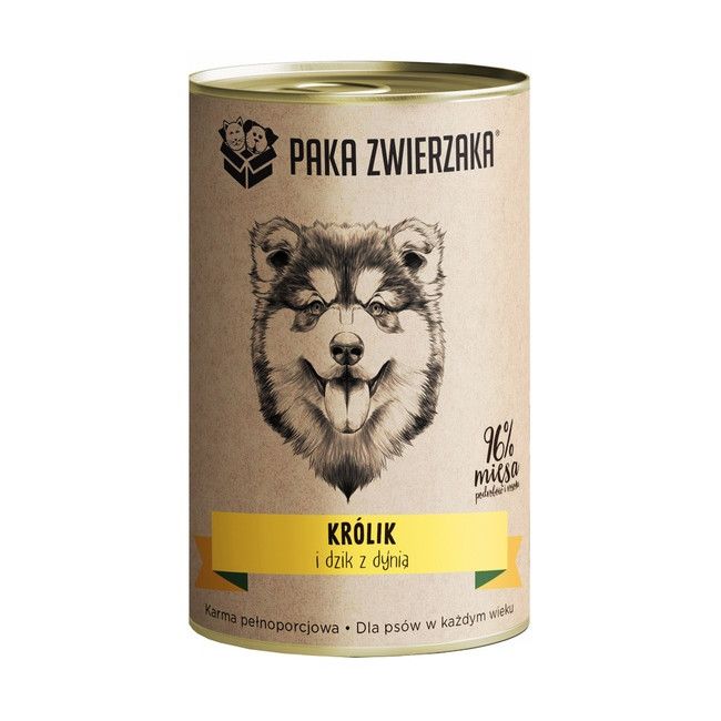 Paka Zwierzaka Królik i dzik z dynią puszka 400g