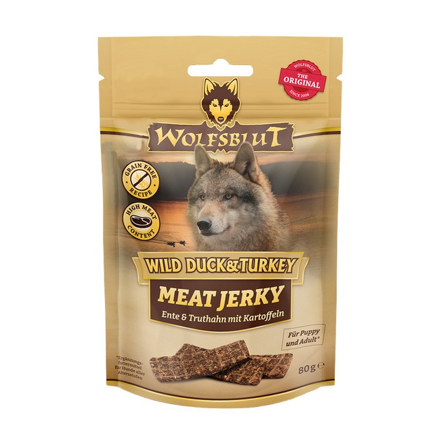 Wolfsblut Dog Meat Jerky Wild Duck & Turkey 80g