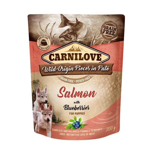 Carnilove Dog Salmon & Blueberries for Puppies - łosoś i jagody saszetka 300g