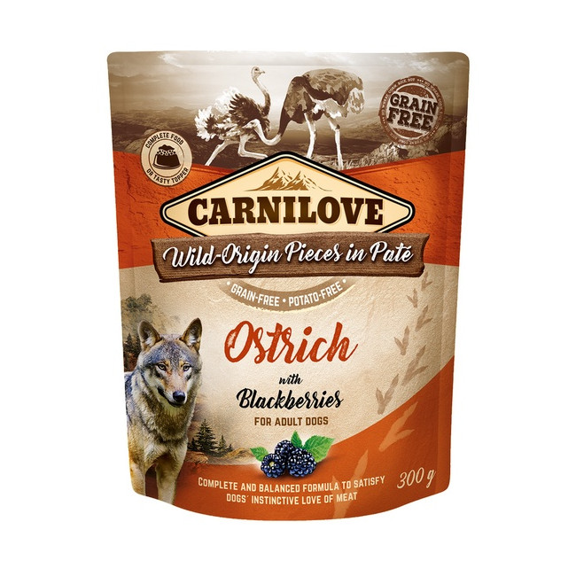Carnilove Dog Ostrich & Blackberries - struś i jeżyny saszetka 300g