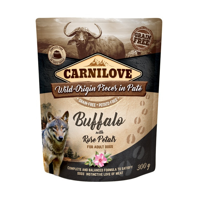 Carnilove Dog Buffalo & Rose Petals - bawół i płatki róży saszetka 300g
