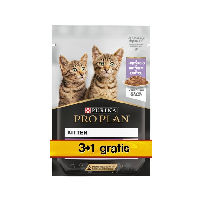 Purina Pro Plan Cat Kitten saszetka 4x85g 3+1 gratis