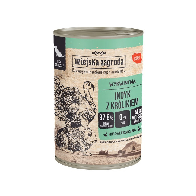 Wiejska Zagroda Indyk z królikiem puszka 400g