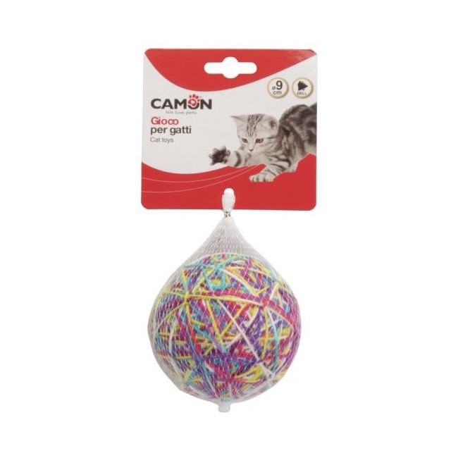 Camon Cat Toy Piłeczka z włóczką i dzwonkiem