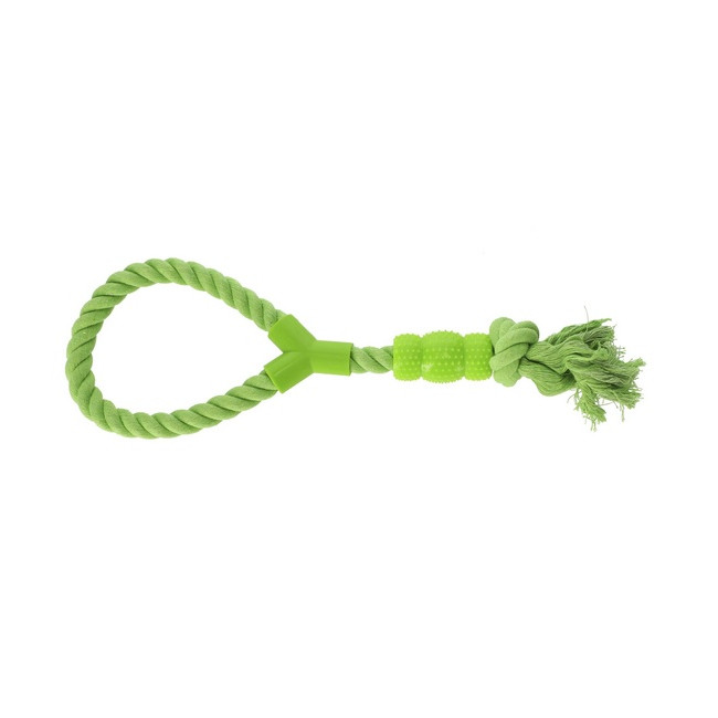 Dingo Zabawka dla psa - Sznur z gryzakiem Denta Fresh 41cm zielony