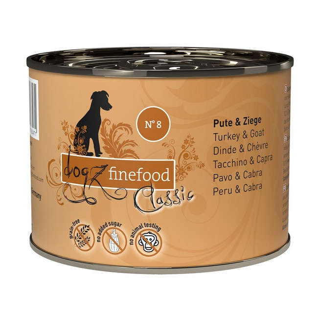 Dogz Finefood Classic N.08 Indyk i koza puszka 200g