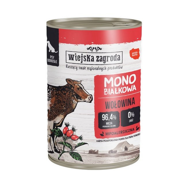 Wiejska Zagroda Monobiałkowa Wołowina puszka 400g