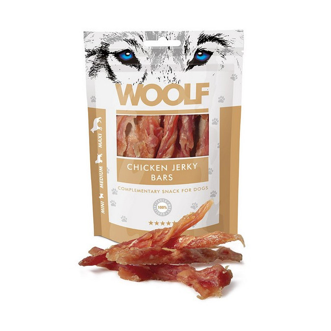 Woolf Chicken Jerky Bars 100g