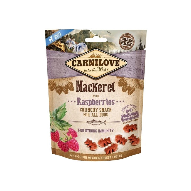 Carnilove Dog Snack Fresh Crunchy Mackerel+Raspberries 200g