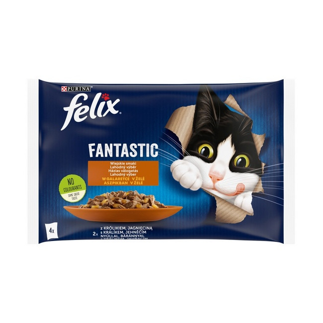 Felix Fantastic Wybór Mięs (królik+jagnięcina) w galaretce saszetki 4x85g
