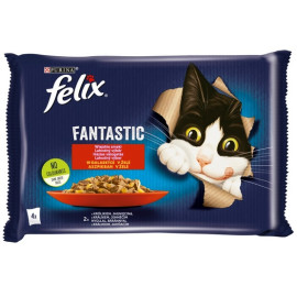 Felix Fantastic Wybór Mięs (królik+jagnięcina) w galaretce saszetki 4x85g