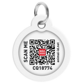 Collar WauDog Smart ID Zawieszka z QR-paszportem okrągła 3cm marshmellow