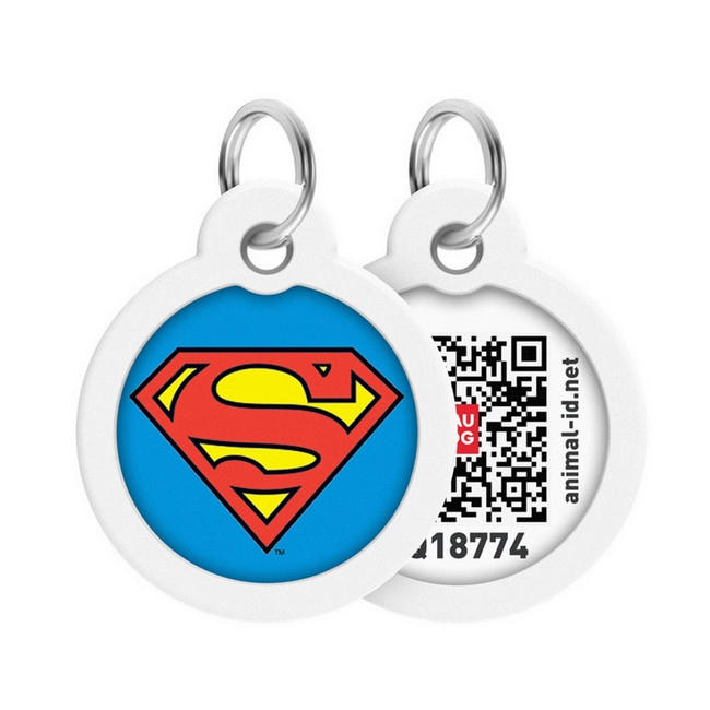 Collar WauDog Smart ID Zawieszka z QR-paszportem okrągła 3cm superman bohater