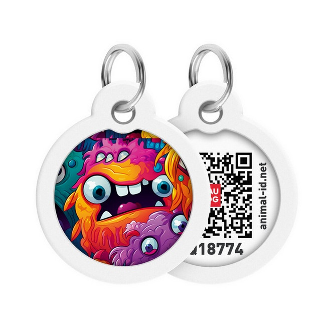 Collar WauDog Smart ID Zawieszka z QR-paszportem okrągła 3cm zębate potwory