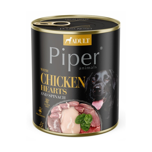 Piper Pies Serca kurczaka i szpinak puszka 800g