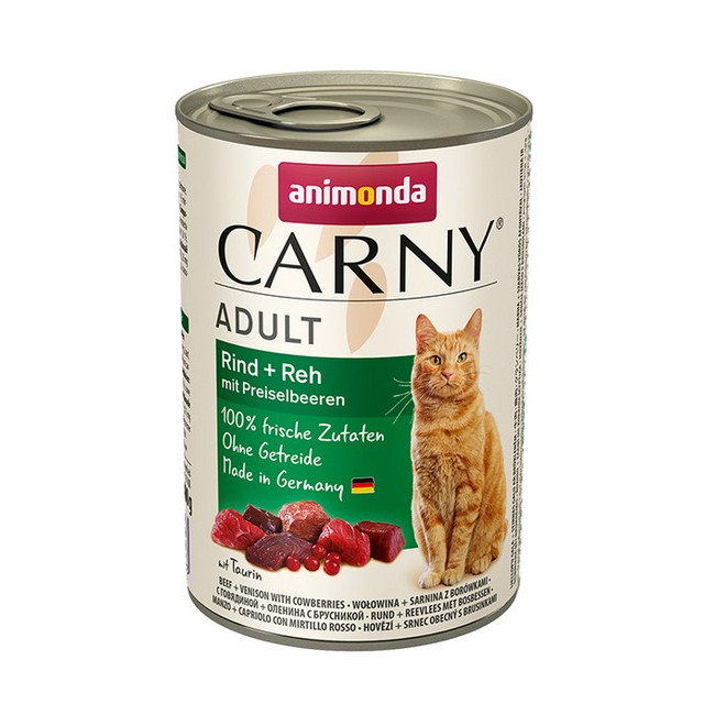 Animonda Carny Adult Wołowina, Sarnina + Borówka puszka 400g