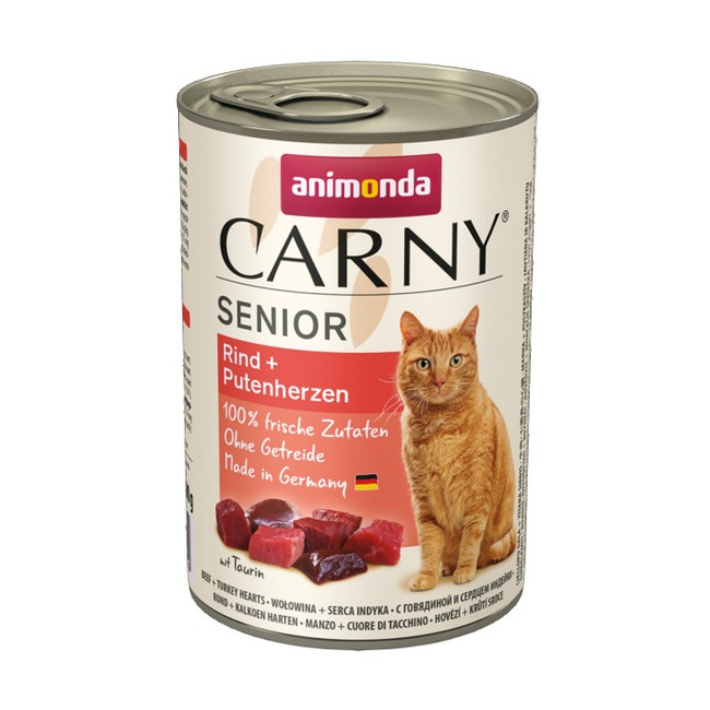Animonda Carny Senior Wołowina + Serca Indyka puszka 400g