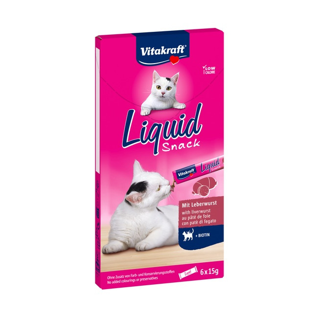 Vitakraft Cat Liquid-Snack z Wątróbka i biotyna 6x15g [58066]