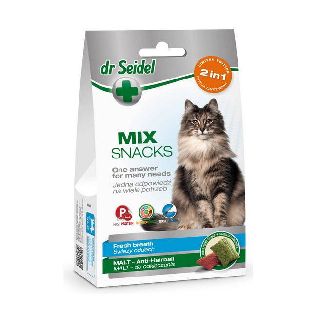 Dr Seidel Smakołyki dla kotów 2w1 malt/oddech 60g