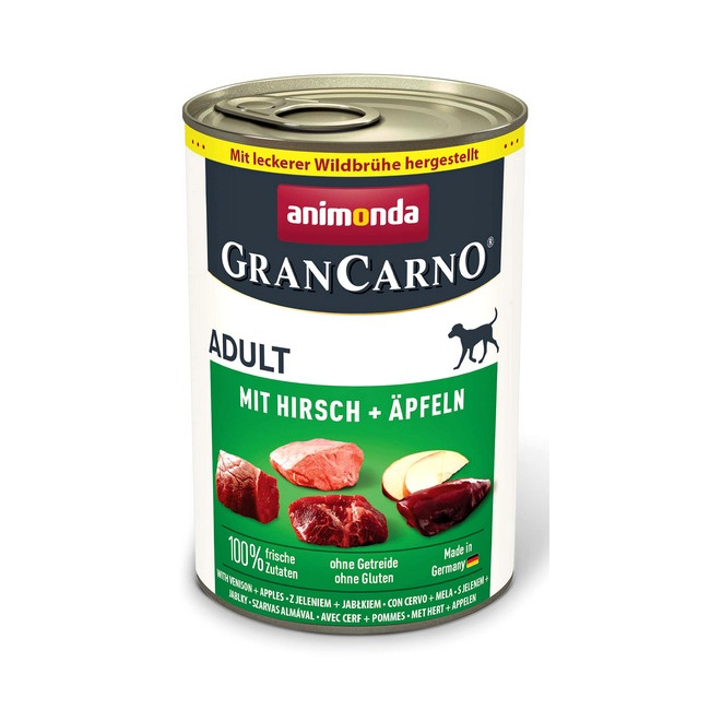 Animonda GranCarno Original Adult Rind Hirsch Apfel Wołowina, Jeleń + Jabłko puszka 400g